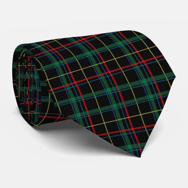 Gravata Christmas Tartan Green Black Red  (Rolled)