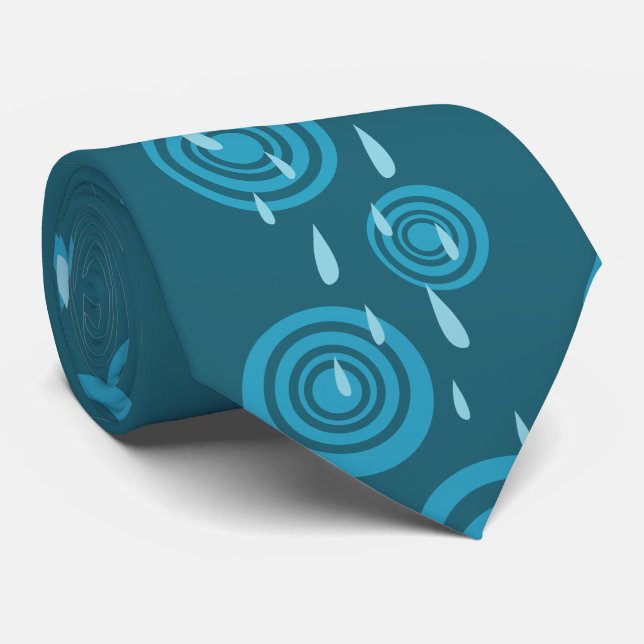 Gravata Chuva Azul (Rolled)