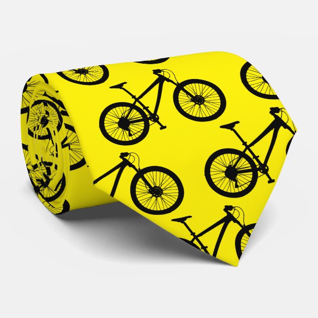 Gravata Ciclista Bike Patterned Yellow Cycling (Rolled)