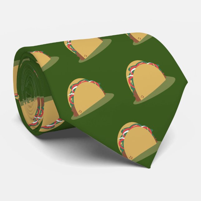 Gravata Cinco De Mayo Taco Lateralmente Padrão Delicioso (Rolled)