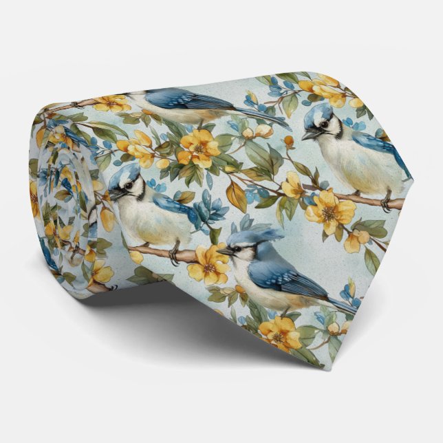 Gravata Cintos Azuis Em Árvores (Rolled)