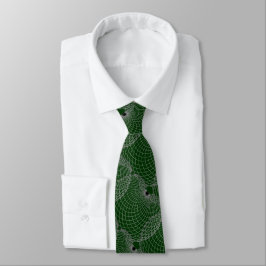 Gravata Cinza Black Emerald Green & Silver "Spider Web"