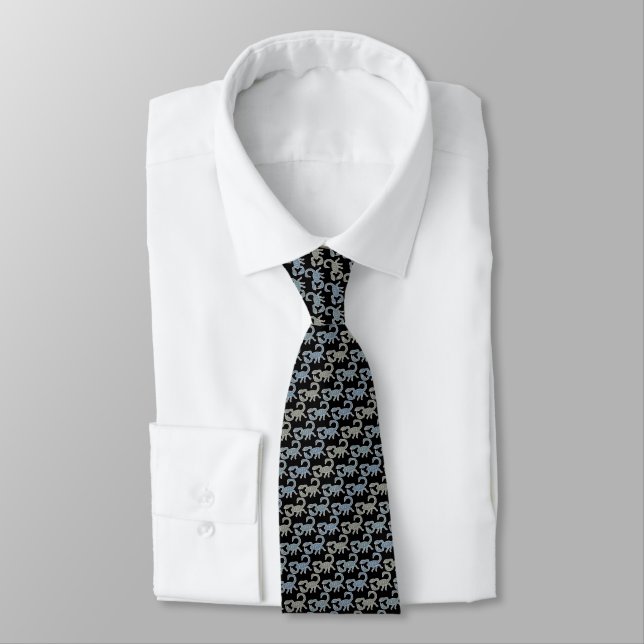 Gravata Cinza Black Scorpions Tie Armani (Amarrado)