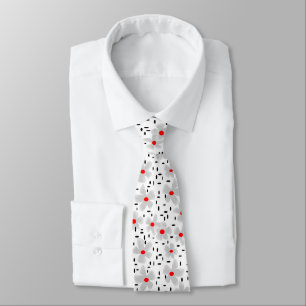 Gravata cinza com flores vermelhas em fundo branco retrô