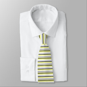 Gravata Cinza e Amarelo Listrado Elegante