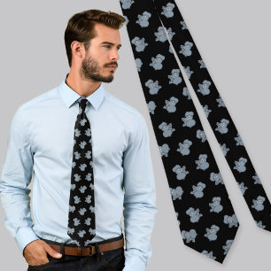 Gravata Cinza Elephant Cartoon Pattern Tie