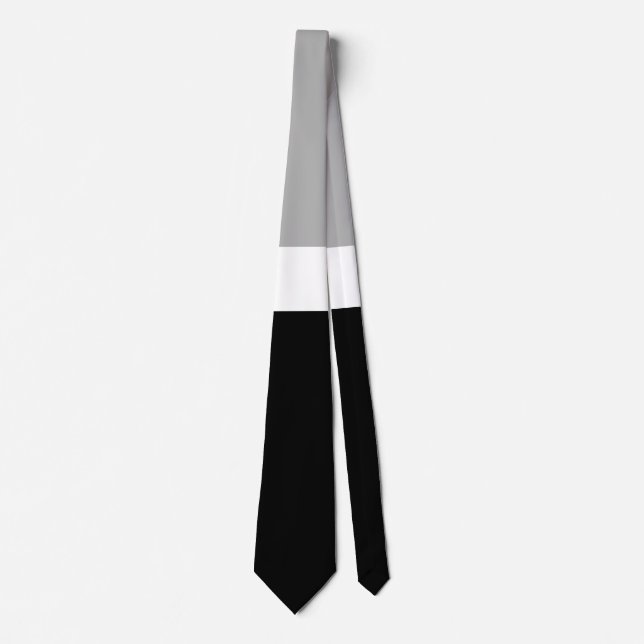 Gravata Cinza Estilo de Cores Pretas Branco Design (Frente)