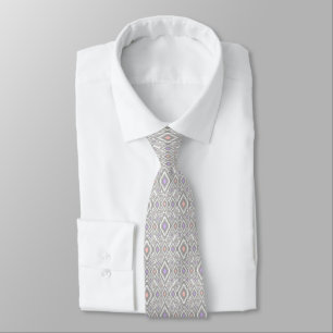Gravata Cinza, lilás, coral, diamantes em branco