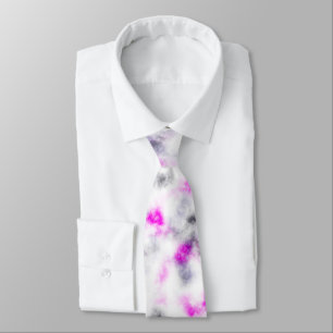 Gravata Cinza rosa e amarração branca de padrão-mármore ma
