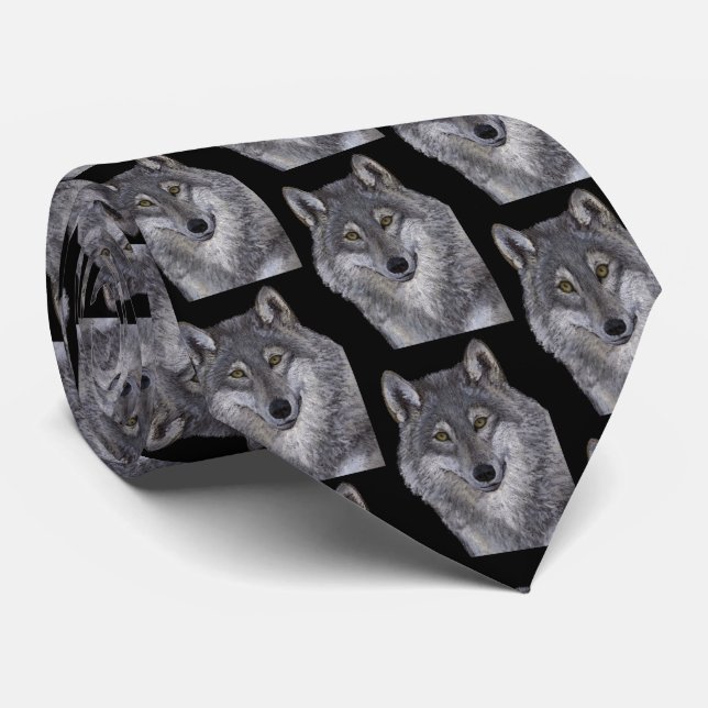 Gravata Cinza Wolf (Rolled)