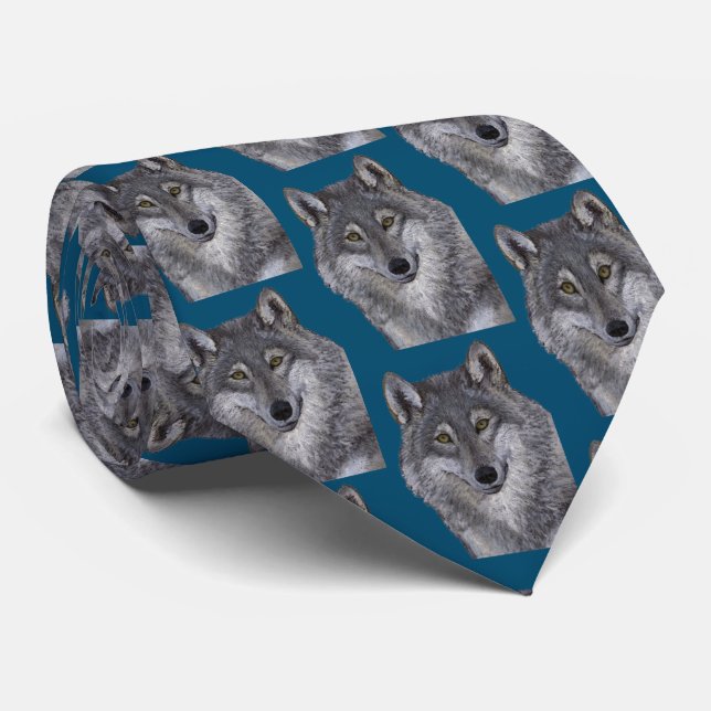 Gravata Cinza Wolf (Rolled)