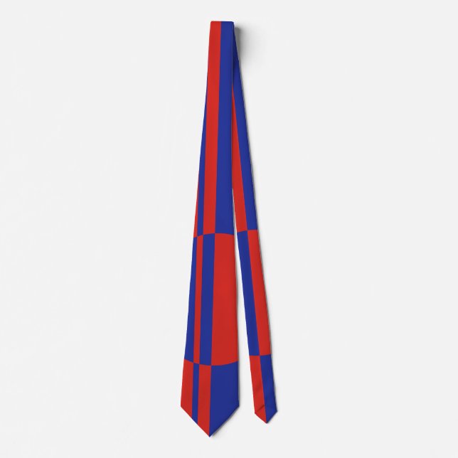 Gravata Círculo vermelho, azul esbranquiçado positivo nega (Frente)
