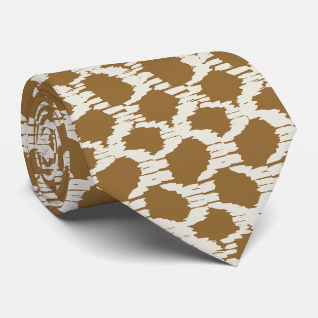 Gravata Círculos Boho tons terrosos minimalista contemporâ (Rolled)