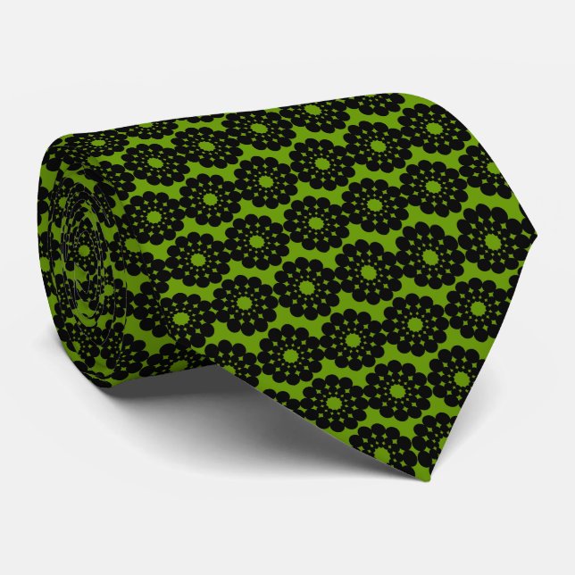 Gravata Círculos das manchas 02 - Verde (669900) (Rolled)