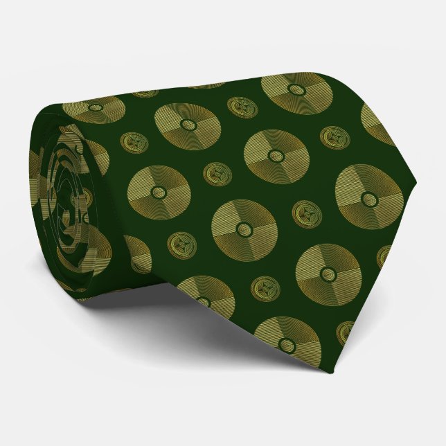 Gravata Círculos de Deco de Arte Dourada Moderna (Rolled)