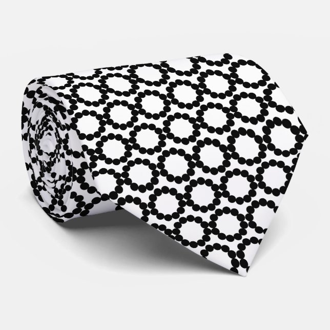 Gravata Círculos de Pontos - Branco (Rolled)
