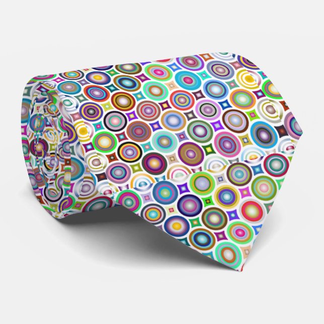 Gravata Círculos prismáticos abstratos (Rolled)
