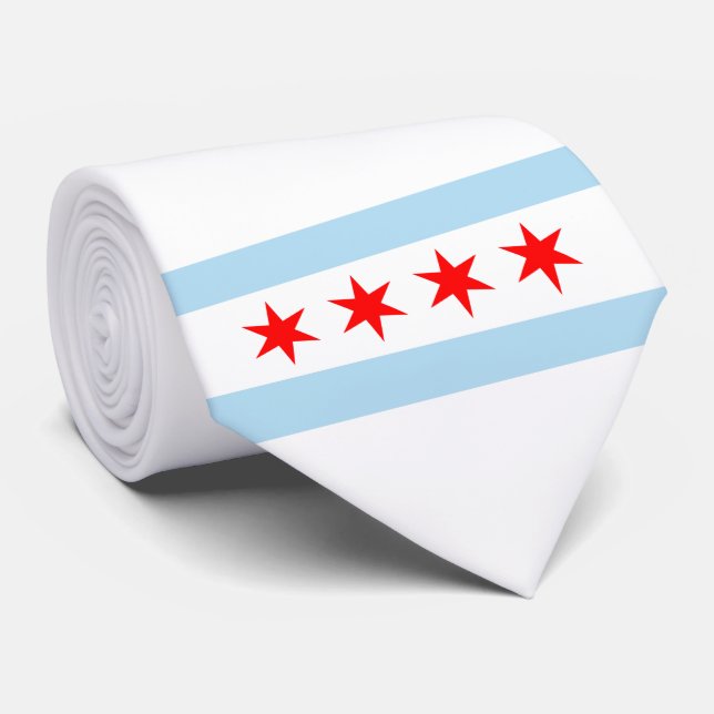 Gravata City Flag de Chicago (Illinois) (Rolled)