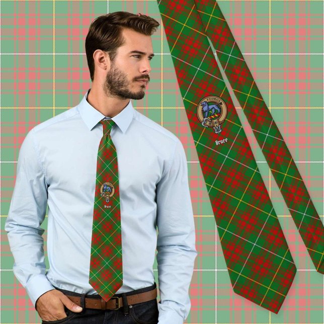 Gravata Clan Bruce Crest sobre caçar Tartan (Criador carregado)