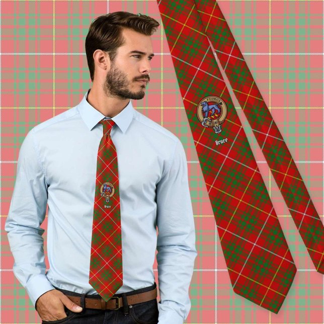 Gravata Clan Bruce Crest sobre Tartan (Criador carregado)
