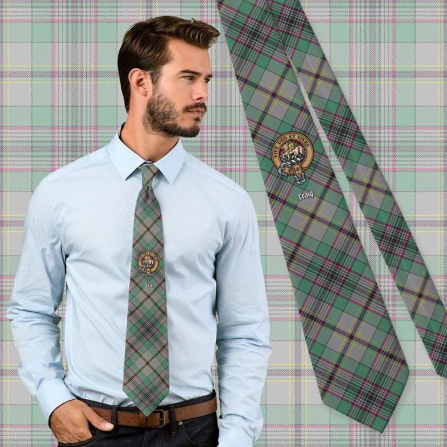 Gravata Clan Craig Crest sobre Tartan (Criador carregado)
