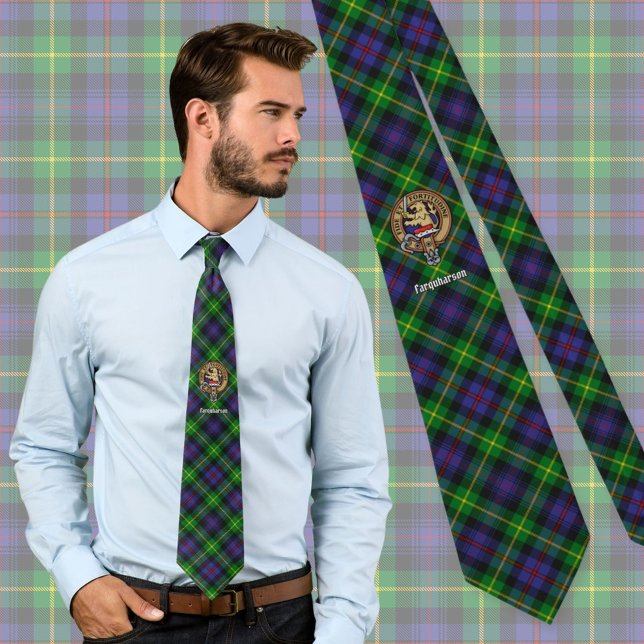 Gravata Clan Farquharson Crest sobre Tartan (Criador carregado)