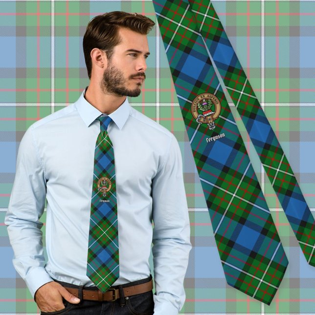 Gravata Clan Ferguson Crest sobre Tartan (Criador carregado)