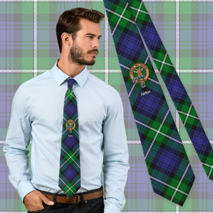 Gravata Clan Forbes Crest sobre Tartan