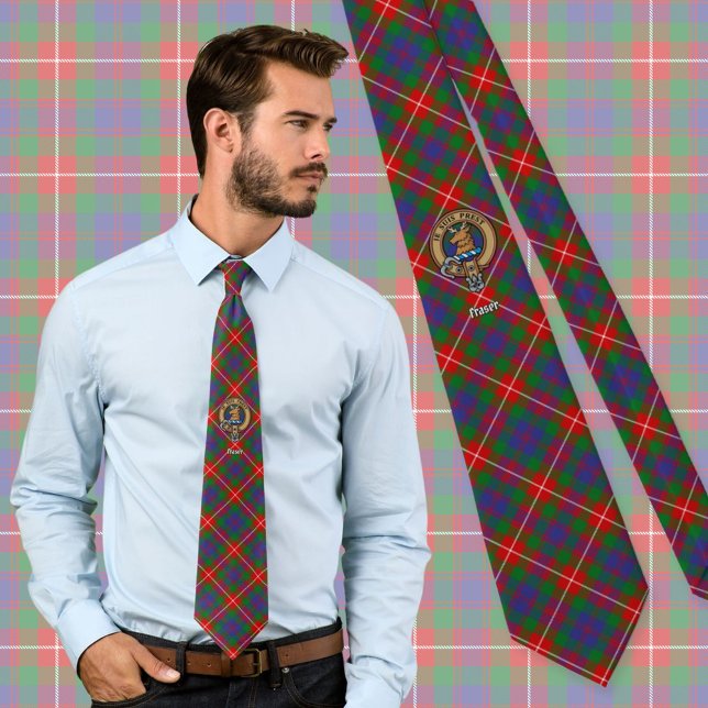 Gravata Clan Fraser do Lovat Crest sobre Tartan (Criador carregado)