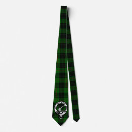 Gravata Clan Gunn Crest Crachá e Tartan
