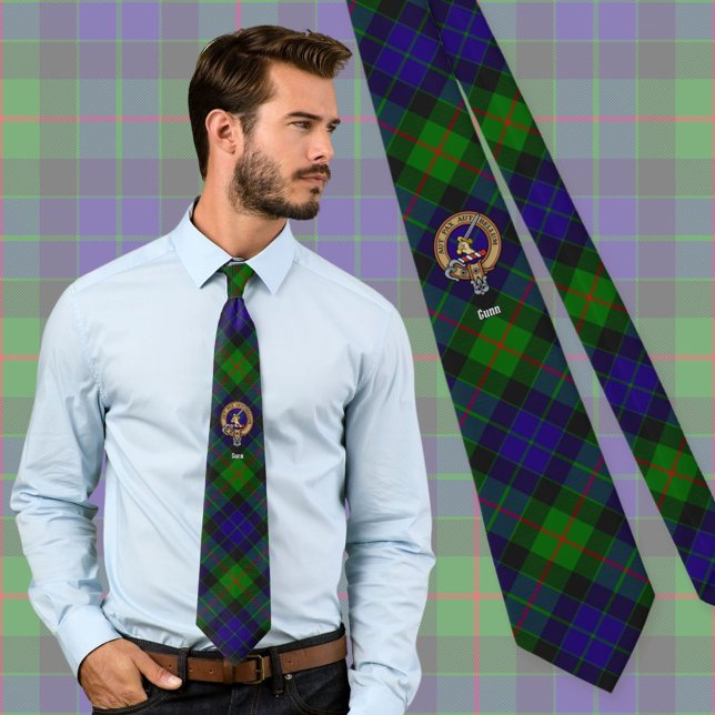 Gravata Clan Gunn Crest sobre Tartan (Criador carregado)
