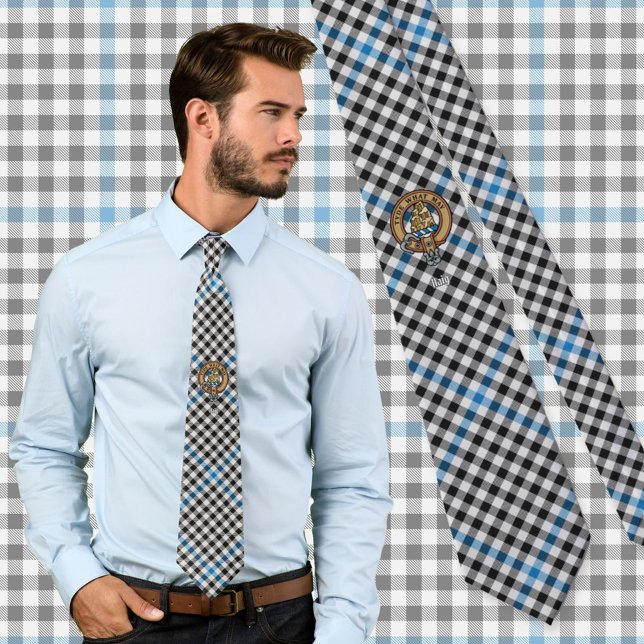 Gravata Clan Haig Crest over Check Tartan (Criador carregado)