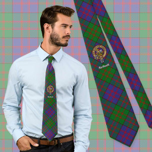 Gravata Clan MacDonald Crest sobre Tartan