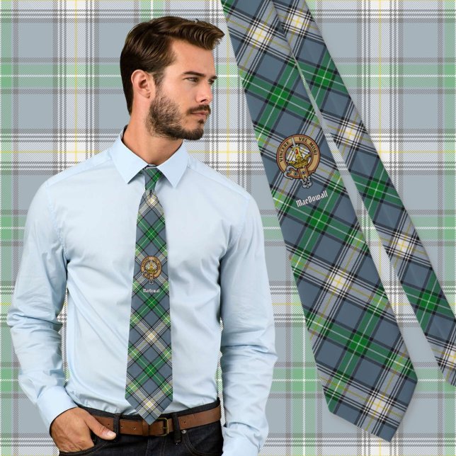 Gravata Clan MacDowall Crest sobre Tartan (Criador carregado)