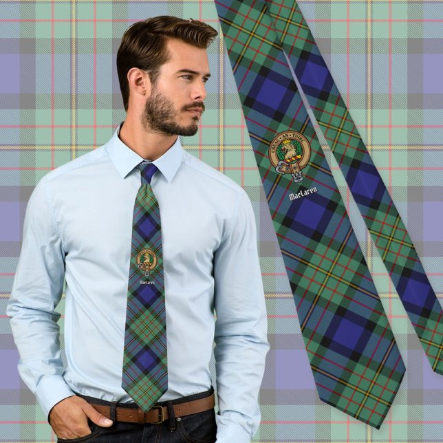 Gravata Clan MacLaren Crest sobre Tartan (Criador carregado)