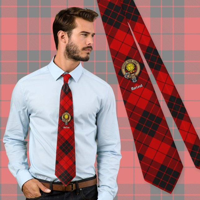 Gravata Clan MacLeod de Raasay Crest sobre Tartan (Criador carregado)