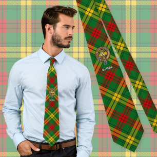 Gravata Clan MacMillan Crest sobre Tartan