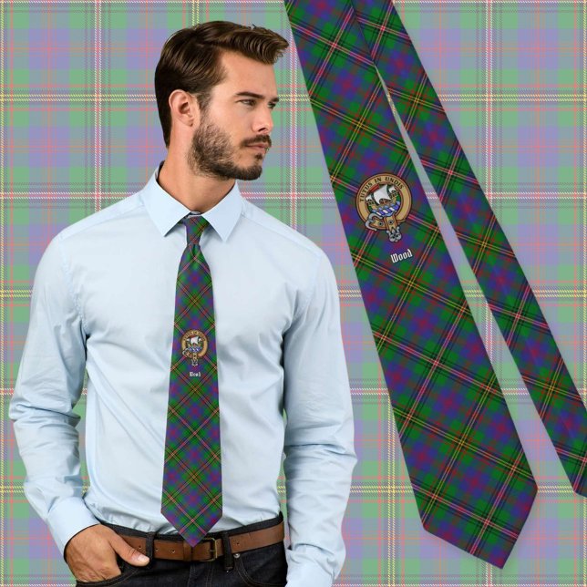 Gravata Clan Wood Crest sobre Tartan (Criador carregado)