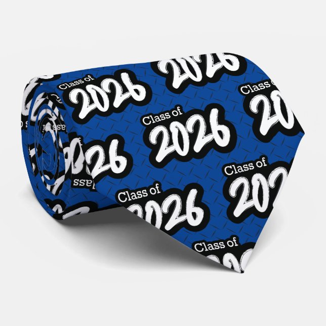 Gravata Classe de Pincel Azul-Negrito de 2026 (Rolled)