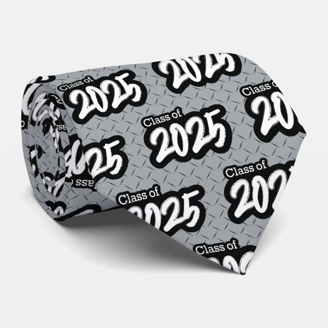 Gravata Classe de Pincel de Cinza de prata de 2025 (Rolled)