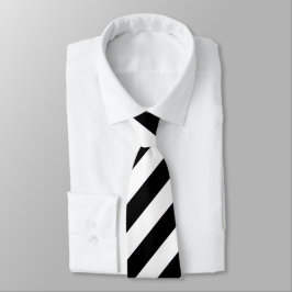 Gravata Classic Black White Pinstripe