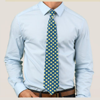 Gravata Classic Blue with Yellow Polka Dots Neck Tie
