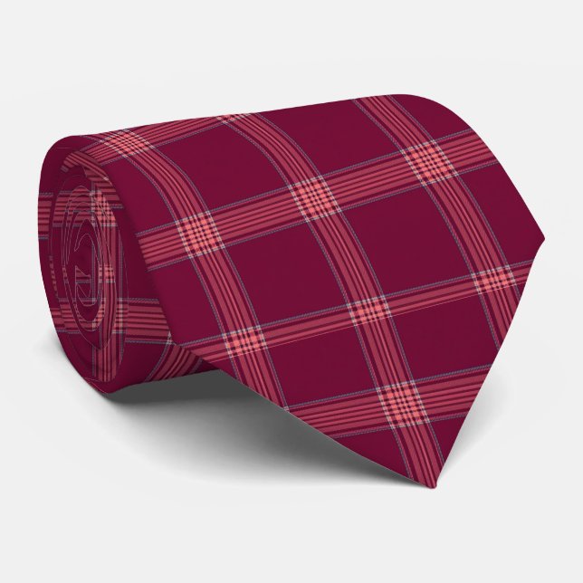 Gravata Classic Burgundy Tartan Plaid Gift (Rolled)