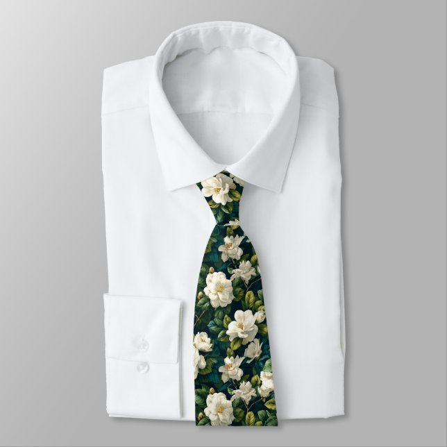 Gravata Classic Mens Fashion Gardenias Flower (Amarrado)
