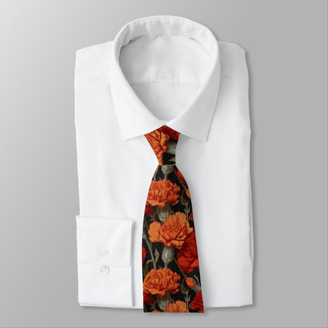 Gravata Classic Menswear Ties Carnation Floral (Amarrado)