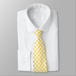 Gravata Classic visual yellow checkerboard 