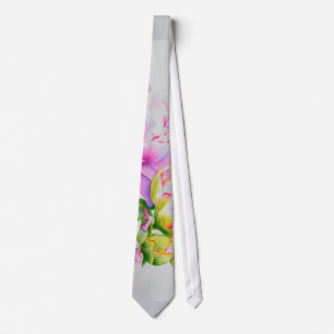 Gravata Clássica elegante, cor branca de pénia rosa, cor-d