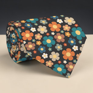 Gravata Clássica Flor Retro 70s Personalizada