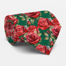 Gravata Clássica Formal de Rosas Vermelhas