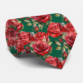 Gravata Clássica Formal de Rosas Vermelhas
